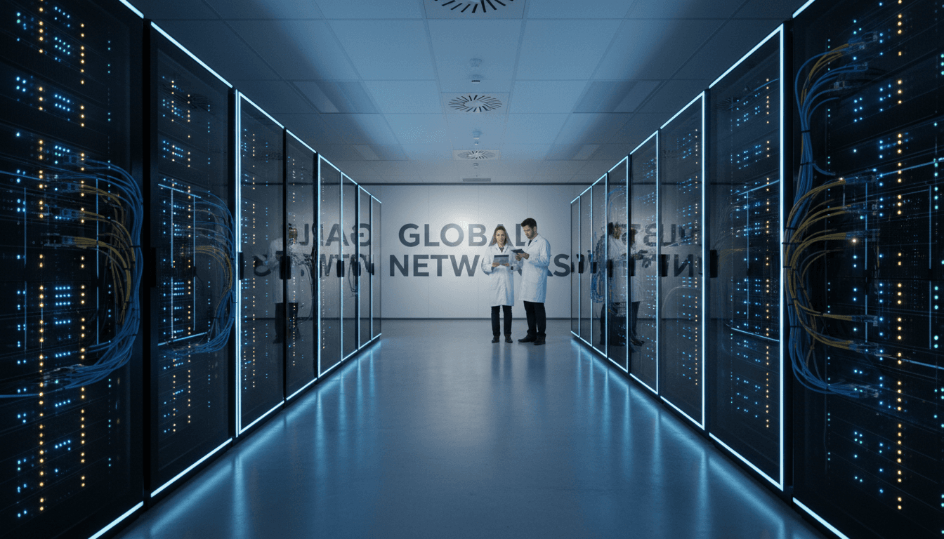 Modern server room with network equipment