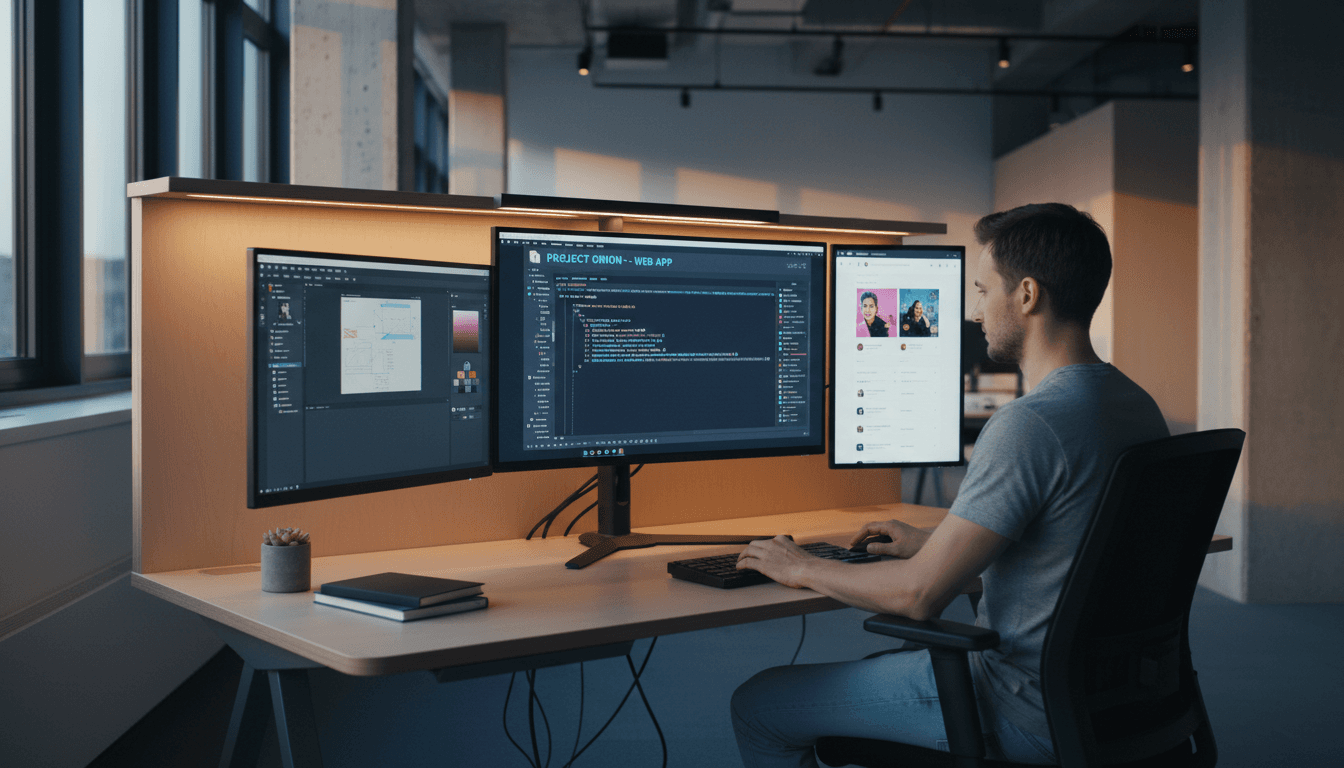 Software development workspace with deployment dashboards